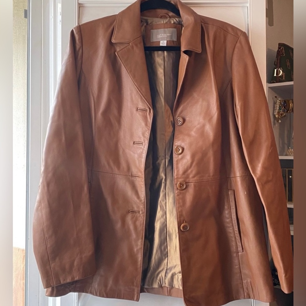 Light Brown Leather Trench Coat